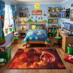 Super Mario Fire Battle Rug – Epic Mario Action Gaming Room Rug for Kids - Image 3