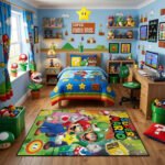 Super Mario Rug - Mario Character Area Rug - Nintendo Gaming Room Carpet - Kids Playroom Decor - Image 2