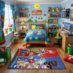 Mario And Sonic Rug - Super Mario Sonic Area Rug - Video Game Gaming Room Carpet - Kids Gamer Decor - Image 2