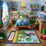 Super Mario Yoshi Rug - Mario Yoshi Gaming Area Rug - Nintendo Gamer Bedroom Carpet - Image 2