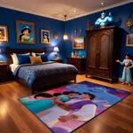 Aladdin & Jasmine Romantic Area Rug - Genie Magical Sky Design, Fantasy Bedroom Decor for Couples, Kids & Disney Fans - Image 3