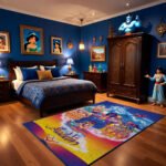 Aladdin Magic Carpet Area Rug - Cave of Wonders & Genie Design, Vibrant Sunset Fantasy Decor for Bedroom, Living Room & Kids - Image 3