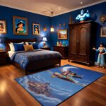 Aladdin & Jasmine Magic Carpet Area Rug - Agrabah Night Sky & Crescent Moon Design, Fantasy Starlit Decor for Bedroom & Living Room - Image 3