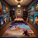 Aladdin & Agrabah Palace Magic Carpet Area Rug - Genie, Jafar & Jasmine Design, Fantasy Arabian Nights Decor for Bedroom & Playroom - Image 2
