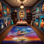 Aladdin Magic Carpet Area Rug, Genie & Jasmine Design, Arabian Fantasy Rug for Bedroom Living Room Decor - Image 2