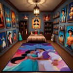 Aladdin & Jasmine Romantic Area Rug - Genie Magical Sky Design, Fantasy Bedroom Decor for Couples, Kids & Disney Fans - Image 2