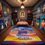 Aladdin Magic Carpet Area Rug - Cave of Wonders & Genie Design, Vibrant Sunset Fantasy Decor for Bedroom, Living Room & Kids - Image 2