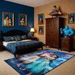 Arabian Couple Magic Carpet Area Rug, Romantic Fantasy Design, Soft Non-Slip Rug for Bedroom Living Room