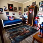Captain America Vintage Hero Shield Rug – Marvel Artistic Superhero Area Rug - Image 3