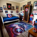 Captain America Lightning Shield Battle Rug – Marvel Superhero Action Area Rug - Image 3