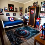 Captain America Thunder Shield Rug – Marvel Superhero Storm Art Area Rug - Image 3