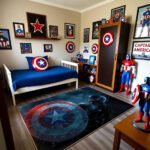 Captain America Shield Cosmic Battle Rug – Superhero Bedroom Area Rug for Kids - Image 2