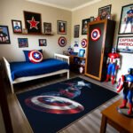 Captain America Lightning Shield Action Rug – Marvel Superhero Bedroom Area Rug - Image 2