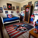 Captain America American Flag Hero Rug – Marvel Superhero Bedroom Area Rug - Image 3