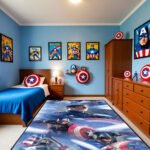 Captain America Avenger Rug - Washable Anti-Skid Floor Decor for Playroom & Man Cave - Image 3