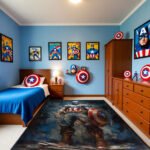 Captain America Vintage Hero Shield Rug – Marvel Artistic Superhero Area Rug - Image 2