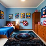 Captain America Thunder Shield Rug – Marvel Superhero Storm Art Area Rug - Image 2