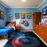 Captain America Shield Cosmic Battle Rug – Superhero Bedroom Area Rug for Kids - Image 3