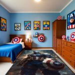 Captain America Heroic Shield Battle Rug – Marvel Superhero Bedroom Area Rug - Image 2