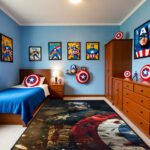 Captain America Hero Portrait Shield Rug – Marvel Superhero Bedroom Area Rug - Image 2