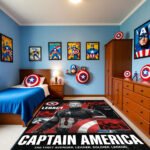 Captain America Leader Soldier Legend Rug – Marvel Superhero Bedroom Area Rug - Image 2
