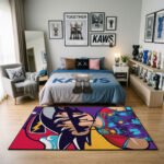 Street Art Together Graphic Area Rug - Iconic Cartoon Figure Bedroom Decor for Collectors - Image 3