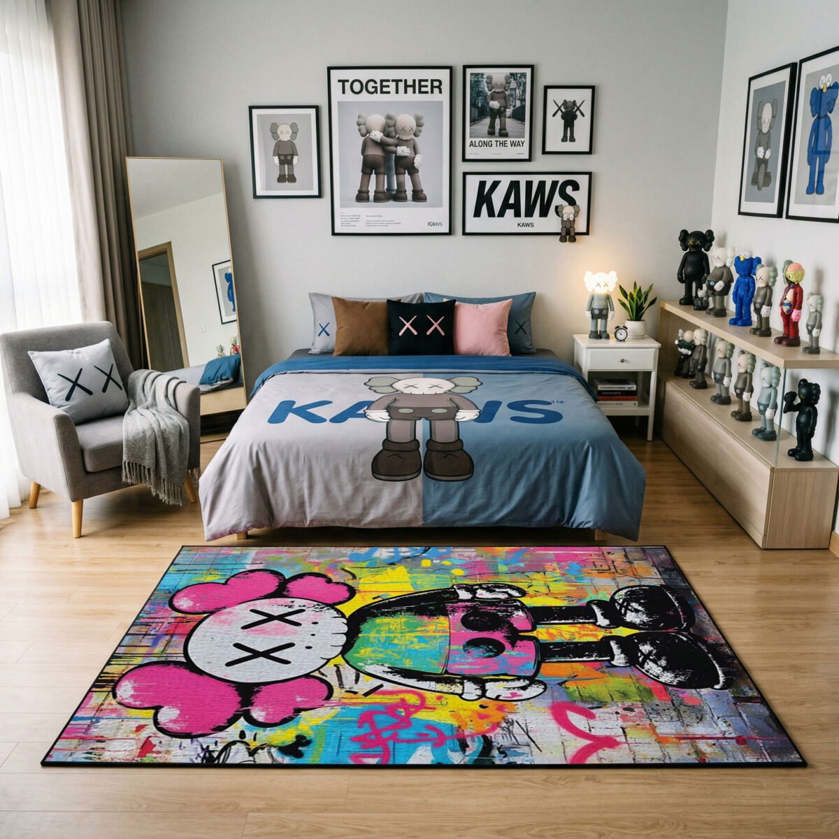 Vibrant Anime Hero Area Rug - Stylized Street Art Character Design, Colorful Pop Culture Floor Mat for Bedroom, Gaming Room & Fan Lair - Image 3