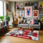 KAWS x Supreme Boxing Area Rug - Hypebeast Everlast Punching Bag Design, Modern Streetwear Bedroom & Gaming Room Decor for Collectors - Image 2