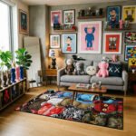 KAWS Hypebeast Mashup Area Rug - Supreme & Designer Monogram Pattern Design, Modern Street Art Floor Mat for Collector's Bedroom & Gaming Lair - Image 2
