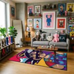Street Art Together Graphic Area Rug - Iconic Cartoon Figure Bedroom Decor for Collectors - Image 2
