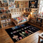 One Piece Straw Hat Crew Area Rug - Full Character Lineup & Individual Jolly Roger Logos, Anime Fan Room Decor, Soft Non-Slip Floor Mat - Image 3