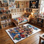 One Piece Grand Line Cast Area Rug - Full Straw Hat Crew & Allies Collage Design, Vibrant Anime Bedroom Decor, Soft Non-Slip Floor Mat - Image 3