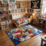 One Piece Thousand Sunny & Straw Hat Crew Area Rug - Vibrant Anime Group Scene, Modern Bedroom & Gaming Room Decor, Soft Non-Slip Floor Mat - Image 3