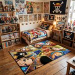 One Piece Straw Hat Crew Collage Area Rug - Luffy & Nakama Action Shard Design, Anime Bedroom & Gaming Room Decor, Soft Non-Slip Floor Mat - Image 3