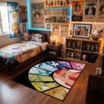 One Piece Straw Hat Crew Fan Collage Area Rug - Colorful Member Panels Design, Modern Anime Bedroom & Gaming Room Decor for Nakama Collectors - Image 2