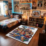 One Piece Grand Line Cast Area Rug - Full Straw Hat Crew & Allies Collage Design, Vibrant Anime Bedroom Decor, Soft Non-Slip Floor Mat - Image 2