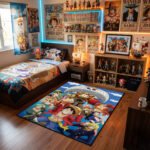 One Piece Thousand Sunny & Straw Hat Crew Area Rug - Vibrant Anime Group Scene, Modern Bedroom & Gaming Room Decor, Soft Non-Slip Floor Mat - Image 2