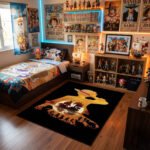 One Piece Luffy Silhouette "Journey" Area Rug - Golden Sunset Crew & Thousand Sunny Design, Modern Anime Bedroom & Gaming Room Floor Decor - Image 2