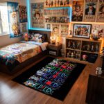 One Piece Stacked Multi-Color Logo Area Rug - Straw Hat Crew Member Jolly Roger Design, Modern Anime Bedroom & Gaming Decor, Non-Slip Mat - Image 2