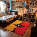 One Piece 3D Tattered Tear Area Rug - Iconic Straw Hat Jolly Roger Design, Vibrant Red & Yellow Anime Bedroom & Gaming Room Floor Decor - Image 2