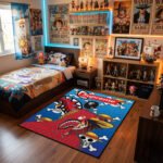 One Piece x Supreme Hypebeast Area Rug - Luffy Shark Hoodie & Bape Style Mashup Design, Modern Anime Bedroom & Gaming Room Collector Decor - Image 2