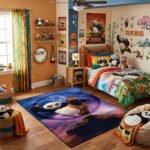 Kung Fu Panda Po Yin-Yang Mountain Area Rug - Heroic Sunset Master Design, Modern Kids Bedroom & Playroom Decor, Soft Non-Slip Floor Mat - Image 2