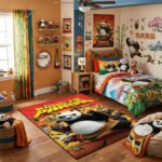 Kung Fu Panda & Furious Five Action Area Rug - Po & Shifu Heroic Squad Design, Modern Kids Bedroom & Playroom Decor, Soft Non-Slip Mat - Image 2