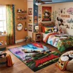 Kung Fu Panda The Paws of Destiny Area Rug - Po & Young Apprentices Design, Modern Kids Bedroom & Playroom Decor, Soft Non-Slip Floor Mat - Image 2