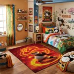 Kung Fu Panda Golden Dragon Warrior Area Rug - Po Chi Mastery Aura Design, Modern Kids Bedroom & Gaming Room Decor, Soft Non-Slip Floor Mat - Image 2