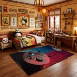 Kung Fu Panda Po vs Kai Spirit Realm Area Rug - Epic Battle Yin-Yang Design, Modern Kids Bedroom & Playroom Decor, Soft Non-Slip Floor Mat - Image 3