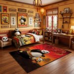 Kung Fu Panda Po & Shifu vs Tai Lung Area Rug - Epic Rivalry Legacy Design, Modern Kids Bedroom & Dojo Decor, Soft Non-Slip Floor Mat - Image 3