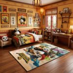 Kung Fu Panda 4 Movie Area Rug - Po & Zhen Heroic Duo Design, Modern Kids Bedroom & Playroom Decor, Soft Non-Slip Floor Mat - Image 3