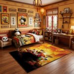 Kung Fu Panda & Furious Five Sunset Area Rug - Heroic Po & Squad, Modern Kids Bedroom & Playroom Decor, Soft Non-Slip Floor Mat - Image 3