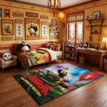 Kung Fu Panda The Paws of Destiny Area Rug - Po & Young Apprentices Design, Modern Kids Bedroom & Playroom Decor, Soft Non-Slip Floor Mat - Image 3